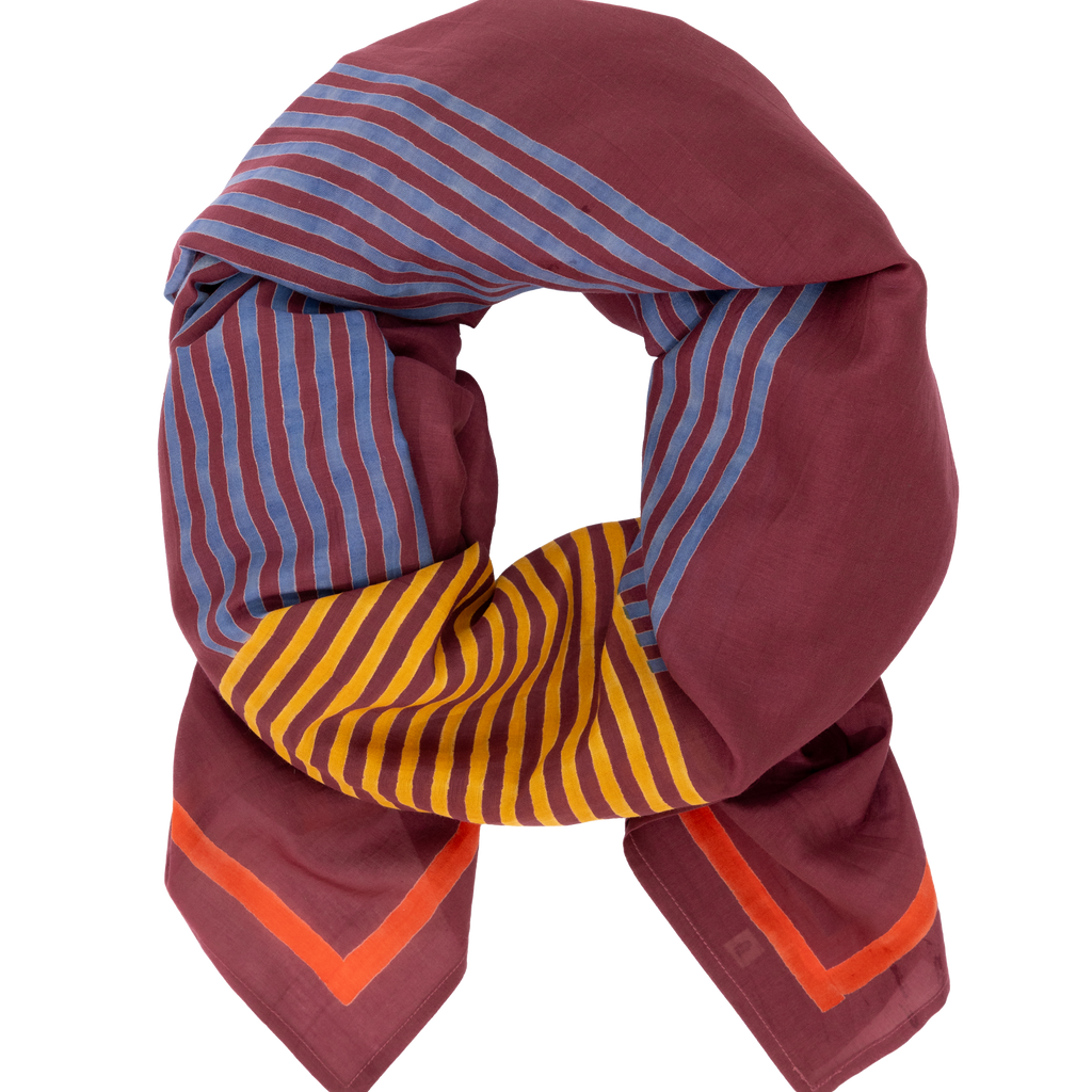 Burgundy Criss Cross Long Scarf