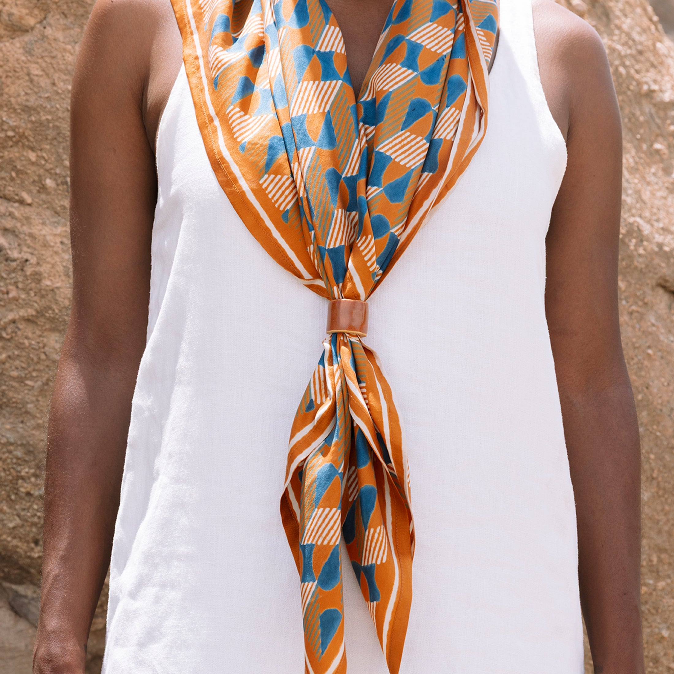 Dolomite Silk Scarf | Copper