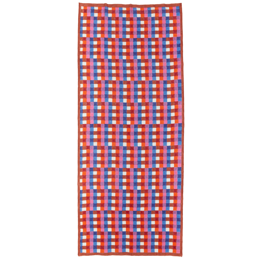 Purple Split Bars Long Scarf