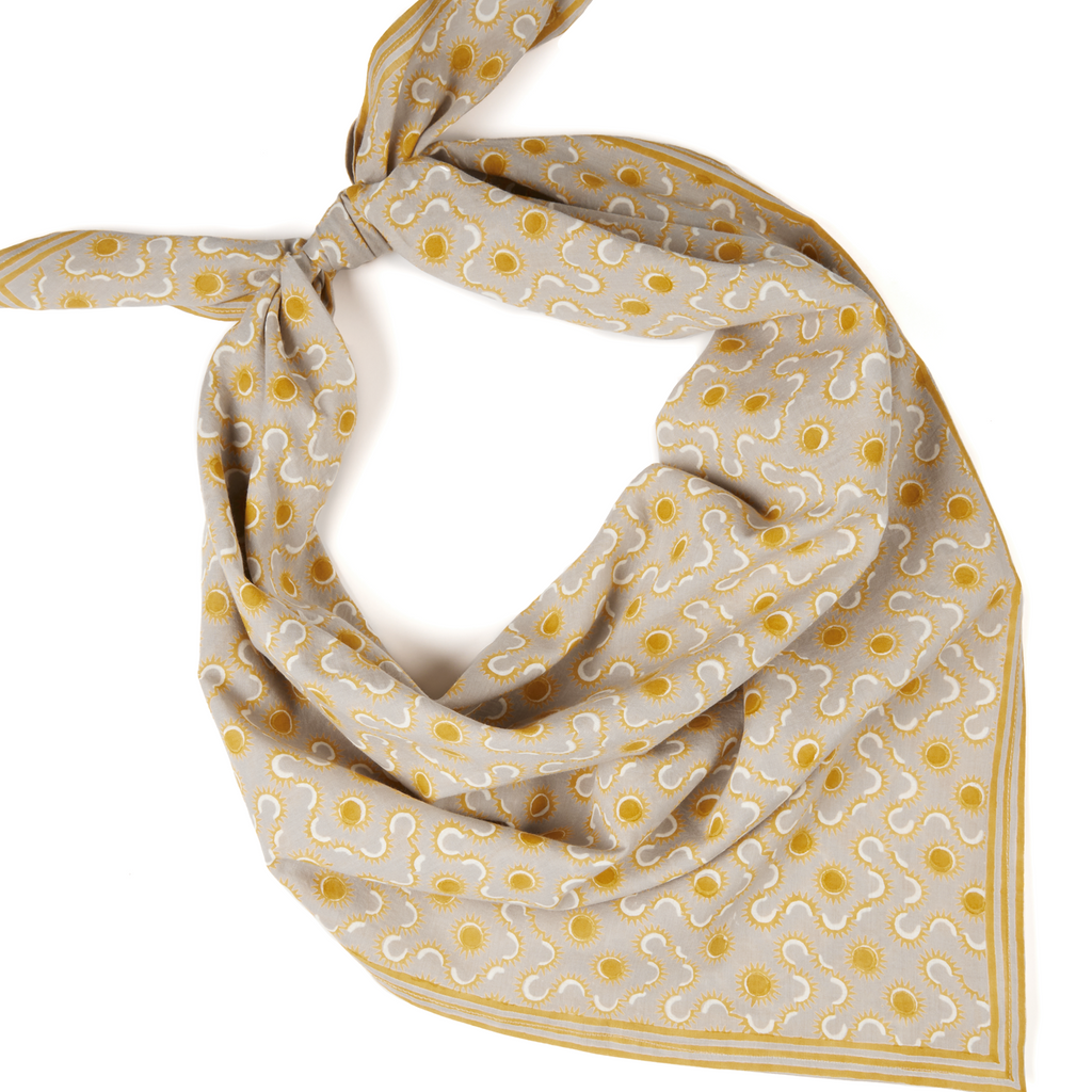 Gray Sundial Square Scarf