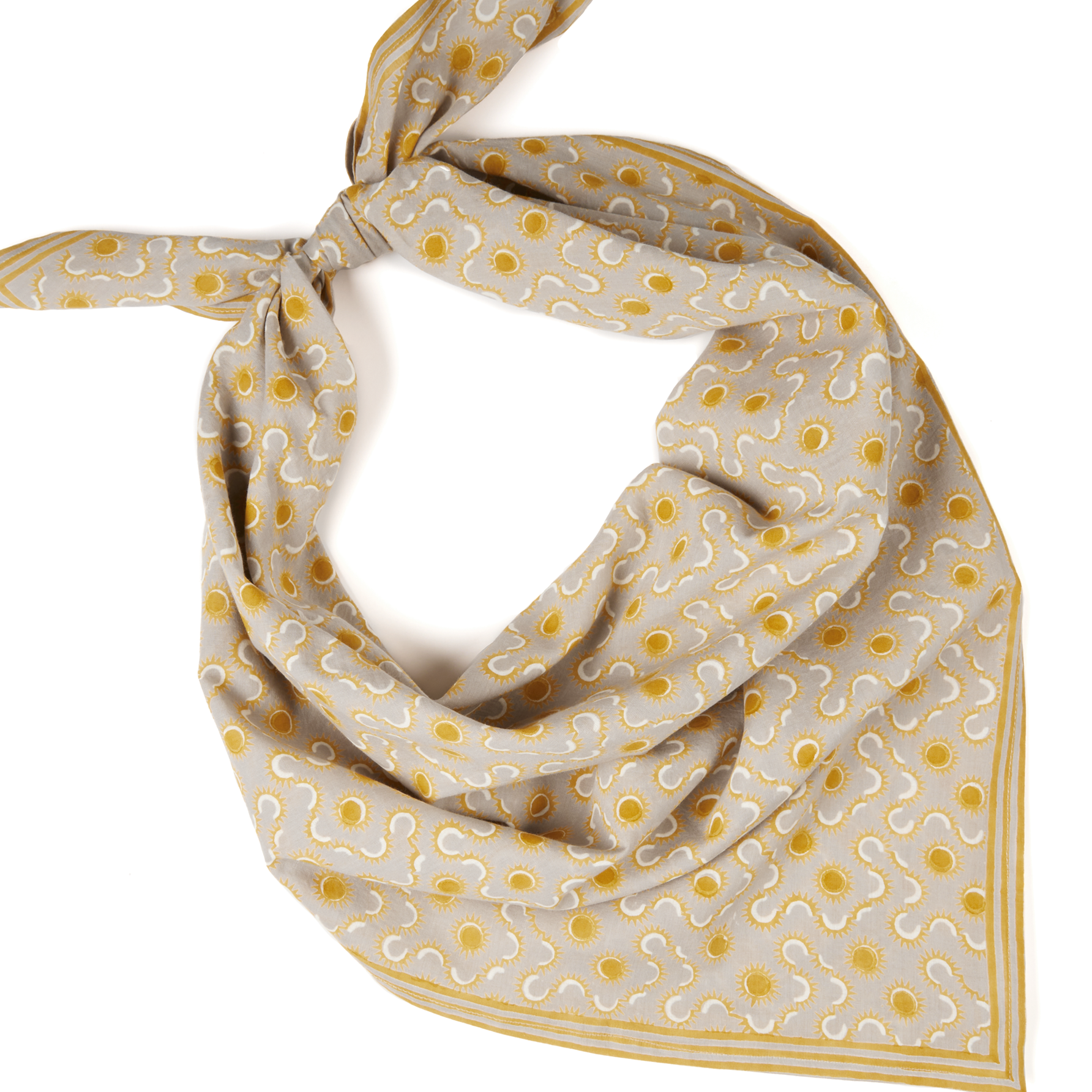 Gray Sundial Square Scarf