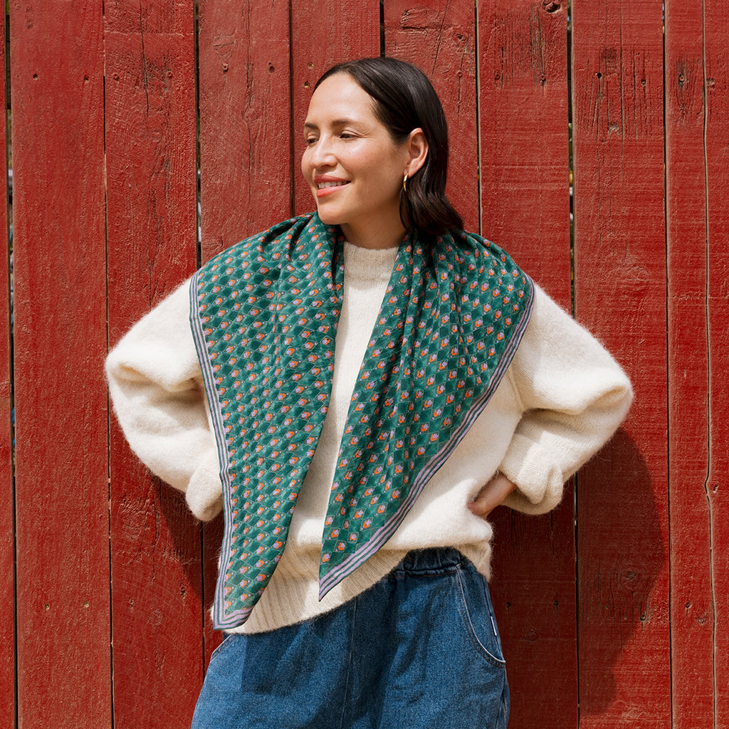 Juniper Tulips Square Scarf