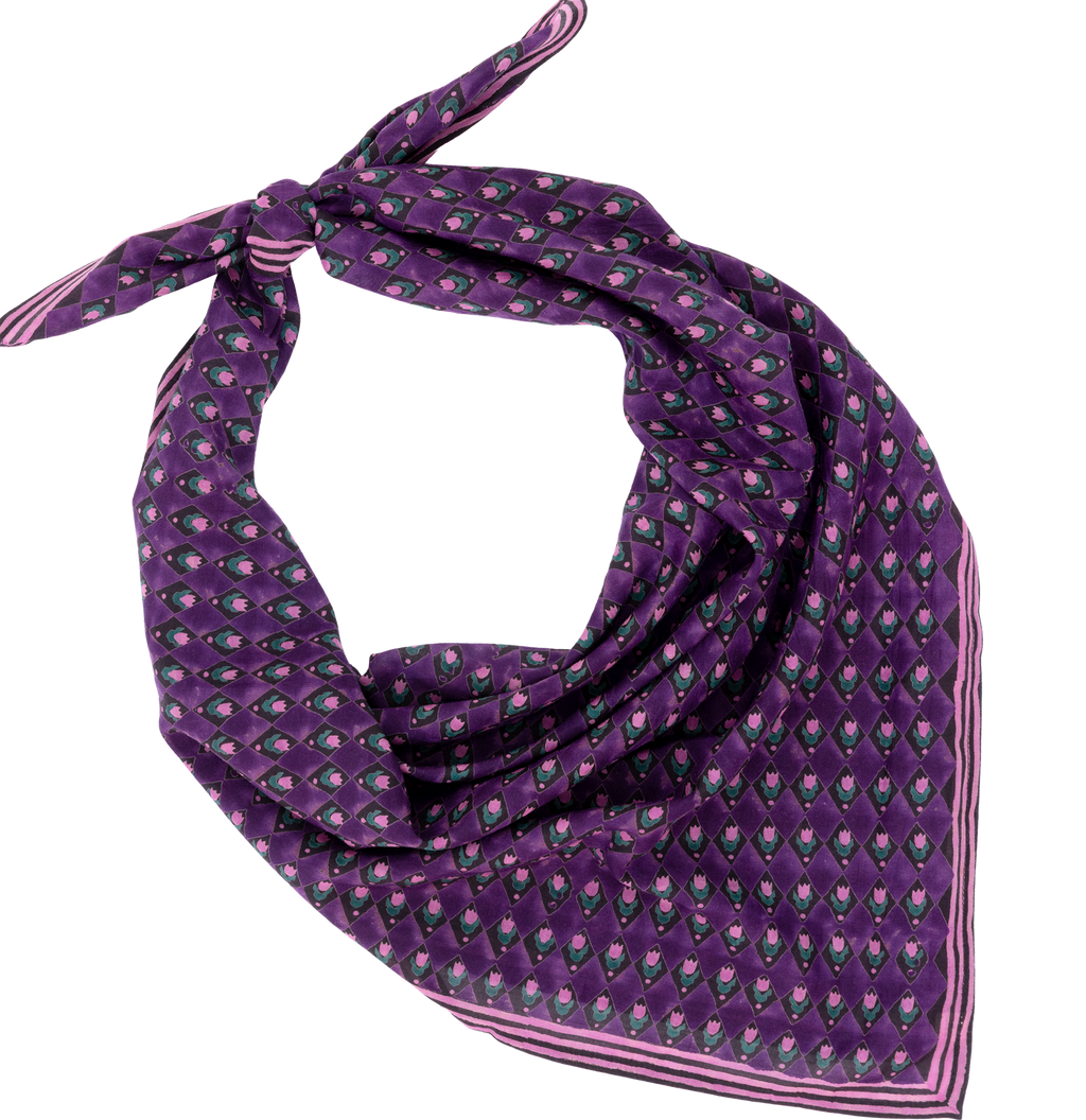 Purple Tulips Square Scarf